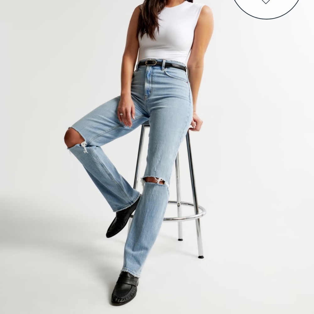 Abercrombie curve love ultra high rise 90s straight jean